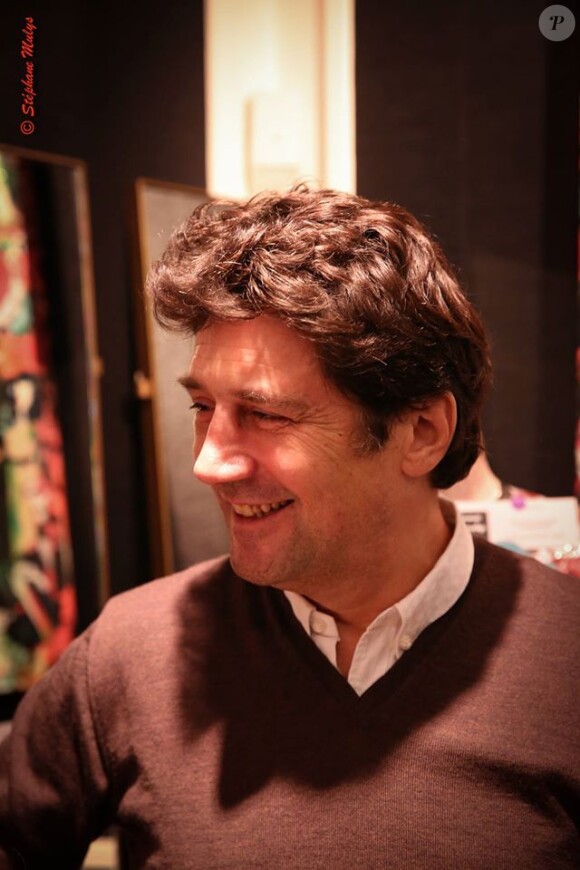 Bruno Madinier, lors de la soirée de clôture de l'exposition d'Anne Mondy, Accords Croisés by Papertorn, au Dedar Showroom à Paris, en décembre 2015.