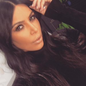 Kim Kardashian a publié un selfie sur sa page Instagram, le 13 janvier 2016.