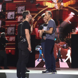 Jena-Jacques Goldman - Michèle Laroque dévoile les coulisses des répétitions du spectacle des Enfoirés. Janvier 2016.