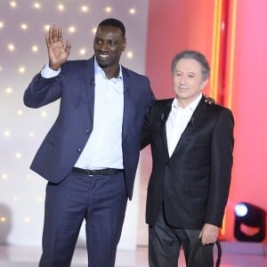 Omar Sy et Michel Drucker - Enregistrement de l'émission "Vivement Dimanche" à Paris le 20 Janvier 2016 et qui sera diffusée le 24 Janvier 2016. Invité principal Omar Sy.