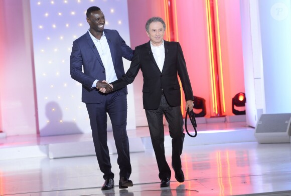Omar Sy et Michel Drucker - Enregistrement de l'émission "Vivement Dimanche" à Paris le 20 Janvier 2016 et qui sera diffusée le 24 Janvier 2016. Invité principal Omar Sy.