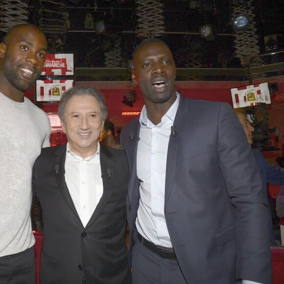 Teddy Riner, Michel Drucker et Omar Sy - Enregistrement de l'émission "Vivement Dimanche" à Paris le 20 Janvier 2016 et qui sera diffusée le 24 Janvier 2016. Invité principal Omar Sy.