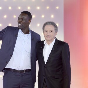 Omar Sy et Michel Drucker - Enregistrement de l'émission "Vivement Dimanche" à Paris le 20 Janvier 2016 et qui sera diffusée le 24 Janvier 2016. Invité principal Omar Sy.