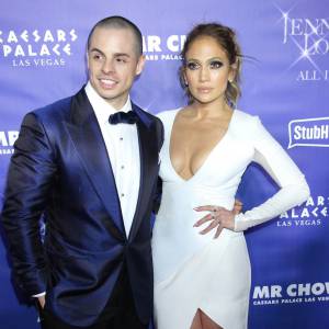 Casper Smart et sa compagne Jennifer Lopez lors de l'after party "Jennifer Lopez : All I have" et de l'inauguration du restaurant Mr Chow à Las Vegas, le 20 janvier 2016.