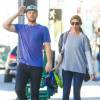 Jamie-Lynn Sigler, son mari Cutter Dykstra, et leur fils Beau Kyle Dykstra dans les rues de Los Angeles, le 21 janvier 2016.