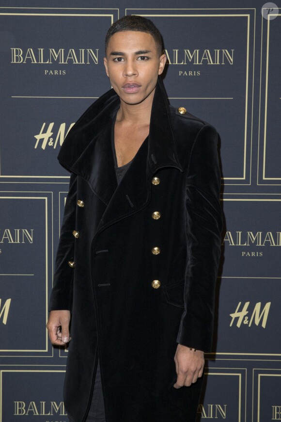 Olivier Rousteing (directeur artistique de la maison Balmain) - Présentation de la collection capsule "BALMAIN x H&M" au Palais Brongniart à Paris, le 3 novembre 2015. © Olivier Borde/Bestimage