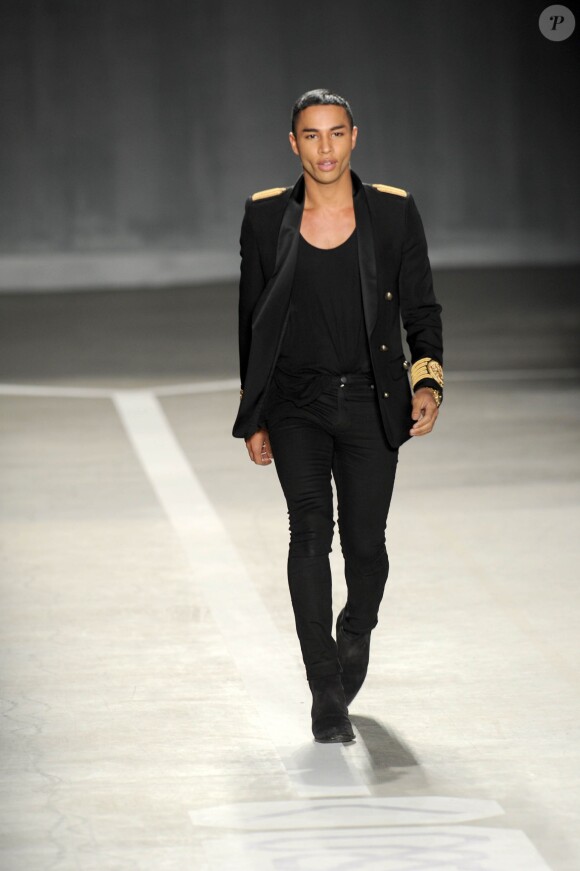 Olivier Rousteing - Défilé de mode "Balmain x H&M" au 23 Wall Street à New York, le 20 octobre 2015.