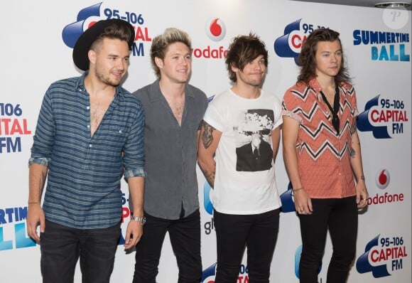 Liam Payne, Niall Horan, Louis Tomlinson et Harry Styles (One Direction) - Arrivée des people à l'évènement "Summertime Ball" de Capital FM à Londres, le 5 juin 2015