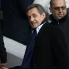 Nicolas Sarkozy, dans les tribunes du Parc des Princes à Paris, lors du match PSG - Angers, dans le cadre de la 22e journée de Ligue 1, le 23 janvier 2016. ©Cyril Moreau