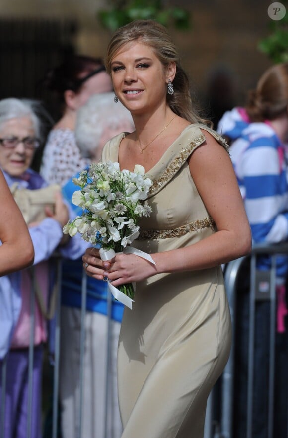 Chelsy Davy, ex-compagne du prince Harry, demoiselle d'honneur au mariage de Thomas van Straubenzee et de Lady Melissa Percy à Northumbria le 22 juin 2013