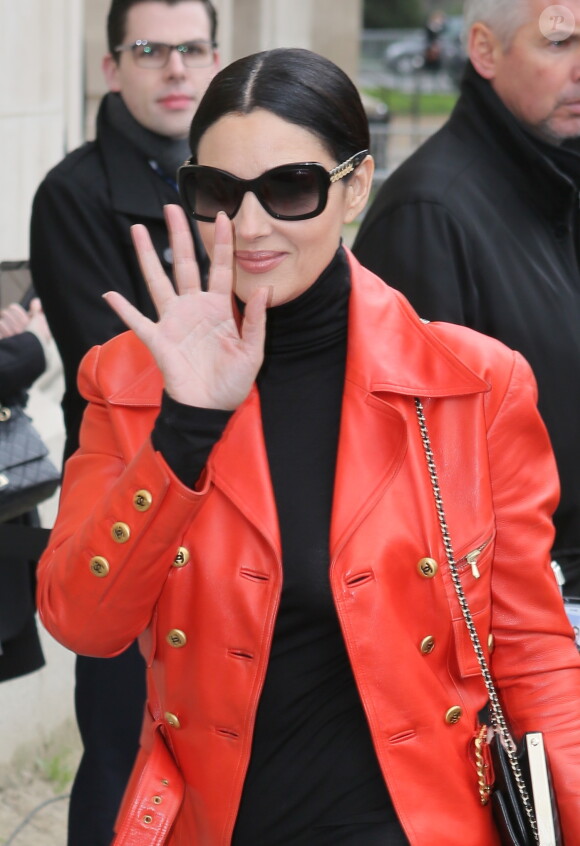 Monica Bellucci - Arrivées au défilé de mode Haute-Couture "Chanel", collection printemps-été 2016, à Paris. Le 26 janvier 2016