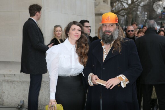 Sébastien Tellier et sa femme Amandine de la Richardière - Arrivées au défilé de mode Haute-Couture "Chanel", collection printemps-été 2016, à Paris. Le 26 janvier 2016