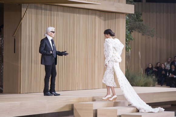 Karl Lagerfeld - People au défilé de mode Haute-Couture "Chanel", collection printemps-été 2016, à Paris. Le 26 janvier 2016  People at Chanel fashion show S/S 2016 in Paris. On january 26th 201626/01/2016 - Paris