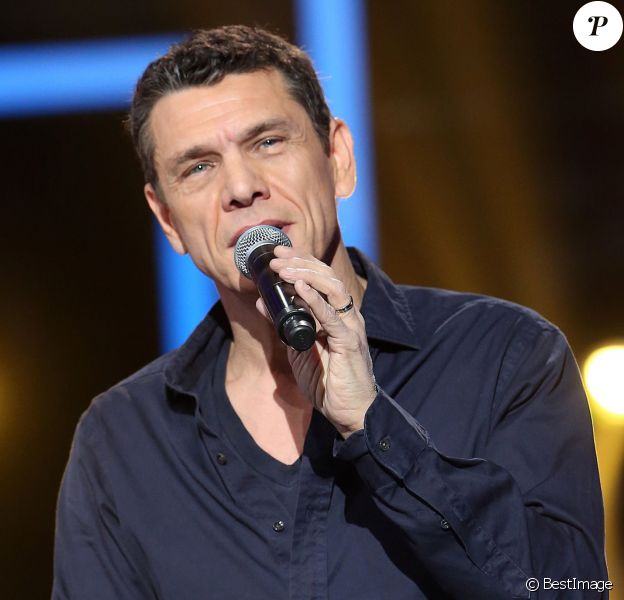 Exclusif - Marc Lavoine - Enregistrement de l'émission "Le Grand Show, hommage à Michel Delpech" le 18 janvier 2016. L'émission a été diffusée sur France 2 le 23 janvier à 20h55. ©Cyril Moreau/Bestimage