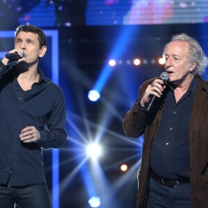 Exclusif - Marc Lavoine et Didier Barbelivien - Enregistrement de l'émission "Le Grand Show, hommage à Michel Delpech" le 18 janvier 2016. L'émission a été diffusée sur France 2 le 23 janvier à 20h55. ©Cyril Moreau/Bestimage