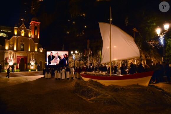 Le prince Albert II de Monaco et la princesse Charlène ont pris part aux traditionnelles célébrations de Sainte Dévote, sainte patronne de la principauté. À Monaco, le 26 janvier 2016. ©Bruno Bebert/Bestimage