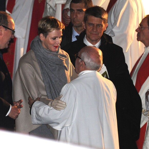 Le prince Albert II de Monaco et la princesse Charlène ont pris part aux traditionnelles célébrations de Sainte Dévote, sainte patronne de la principauté. À Monaco, le 26 janvier 2016. ©Bruno Bebert/Bestimage