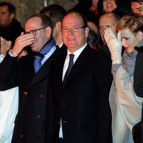 Le prince Albert II de Monaco et la princesse Charlène ont pris part aux traditionnelles célébrations de Sainte Dévote, sainte patronne de la principauté. À Monaco, le 26 janvier 2016. ©Bruno Bebert/Bestimage