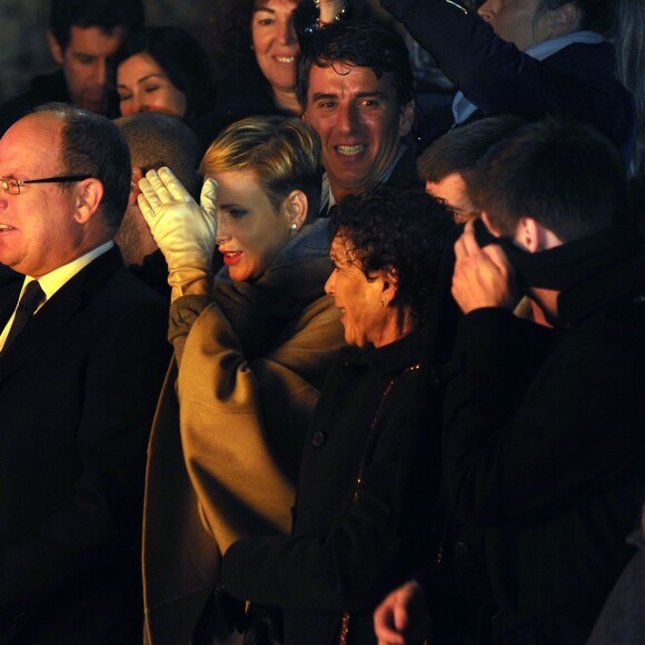 Le prince Albert II de Monaco et la princesse Charlène ont pris part aux traditionnelles célébrations de Sainte Dévote, sainte patronne de la principauté. À Monaco, le 26 janvier 2016. ©Bruno Bebert/Bestimage