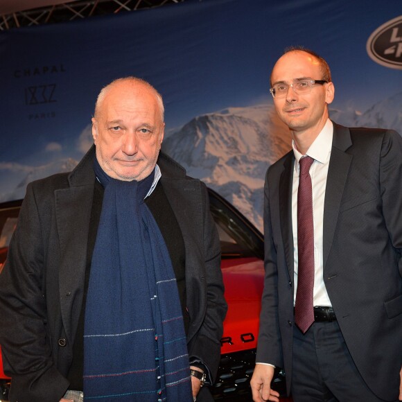 François Berléand et David Bucher (Directeur Marketing et Relations Extérieures de Jaguar Land Rover) - People à la présentation exclusive du Range Rover "EVOQUE Cabriolet" à la Maison Chapal à Paris. Le 28 janvier 2016 © Veeren / Bestimage