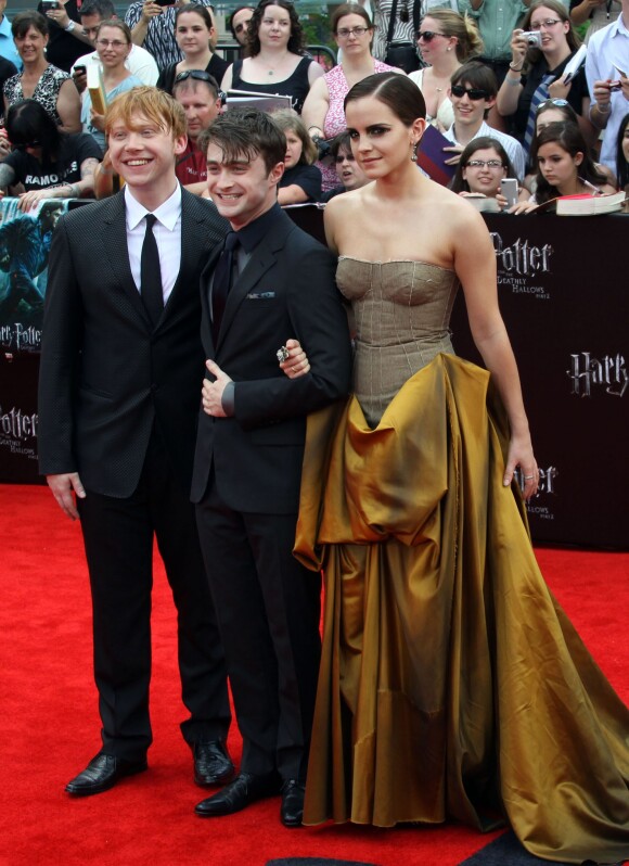 Avant-première de Harry Potter - Les Reliques de la mort (partie II) à New York en juillet 2011 : Daniel Radcliffe, Emma Watson et Rupert Grint