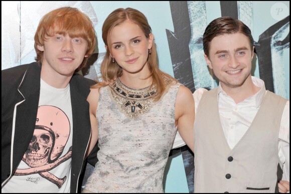 Rupert Grint, Emma Watson, Daniel Radcliffe - Photocall du film Harry Potter et le prince de sang-mêlé à Londres le 6 juillet 2009