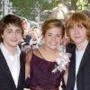 Daniel Radcliffe, Emma Watson et Rupert Grint en 2004 pour l'avant-première de Harry Potter et le prisonnier d'Azkaban