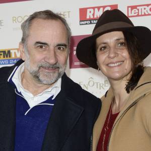 Antoine Duléry et sa femme Pascale Pouzadoux - 95e édition du Prix d'Amérique Opodo à l'Hippodrome de Paris-Vincennes, le 31 janvier 2016. © Guirec Coadic/Bestimage