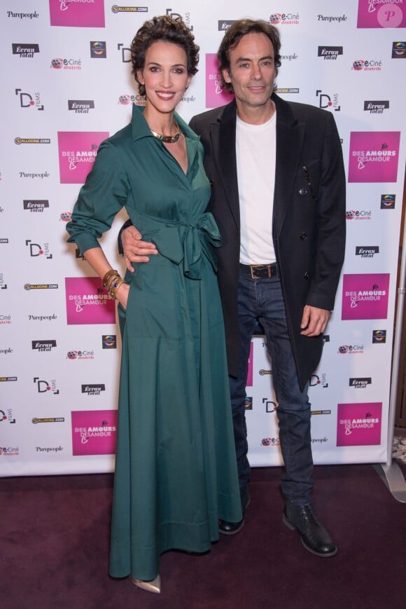Linda Hardy, Anthony Delon - Photocall lors de l'avant-première du film "Des amours, désamour" au cinéma Gaumont Opéra à Paris, le 1er février 2016.