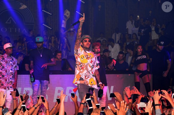 Exclusif - Chris Brown au Gotha à Cannes le 30 juillet 2015.