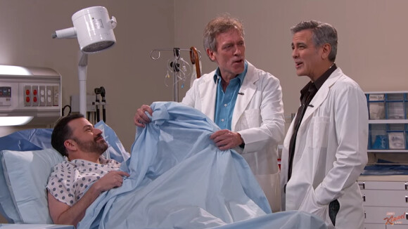 George Clooney dans un sketch sur Urgences avec Jimmy Kimmel et Hugh Laurie.