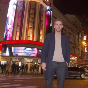 Exclusif - Ryan Reynolds en promotion à Paris au Grand Rex pour le film "Deadpool" le 26 janvier 2016.