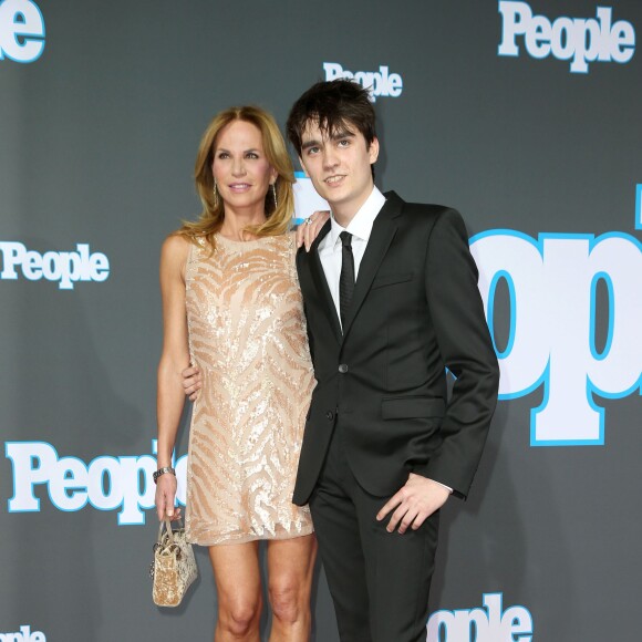 Alain-Fabien Delon et sa mère Rosalie Van Breemen - Soirée de lancement du magazine "People" en Allemagne. Berlin, le 17 mars 2015.