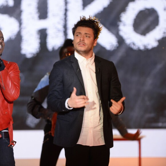 Black M (Black Mesrimes, né Alpha Diallo) et Kev Adams - Enregistrement de l'émission "Vivement Dimanche" à Paris le 3 Fevrier 2016 et qui sera diffusée le 7 Fevrier 2016. Invité principal Kev Adams. © Coadic Guirec/Bestimage