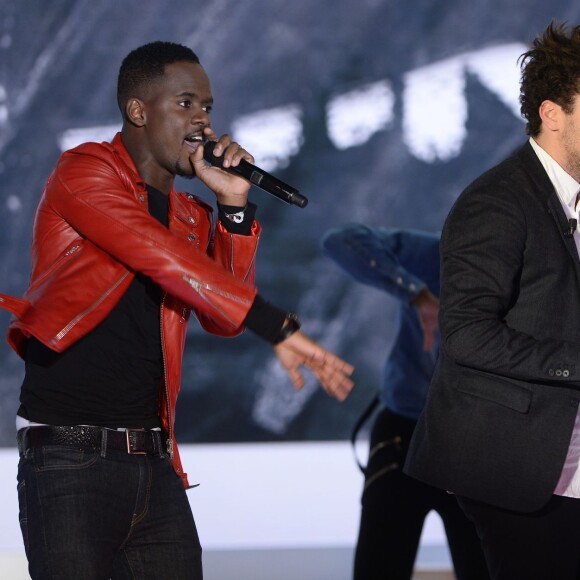 Black M (Black Mesrimes, né Alpha Diallo) et Kev Adams - Enregistrement de l'émission "Vivement Dimanche" à Paris le 3 Fevrier 2016 et qui sera diffusée le 7 Fevrier 2016. Invité principal Kev Adams. © Coadic Guirec/Bestimage