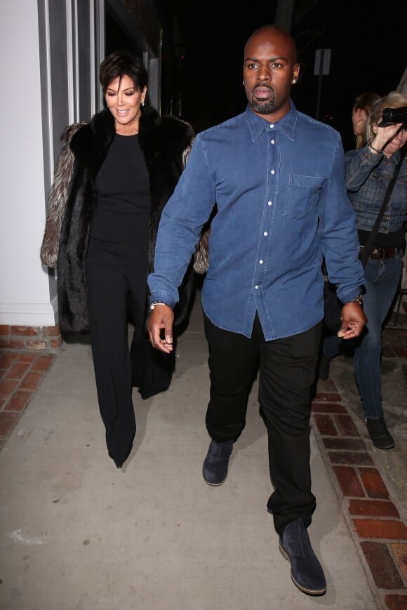 Kris Jenner et son compagnon Corey Gamble à la soirée de lancement de la marque Ouai à Los Angeles. Le 4 février 2016.