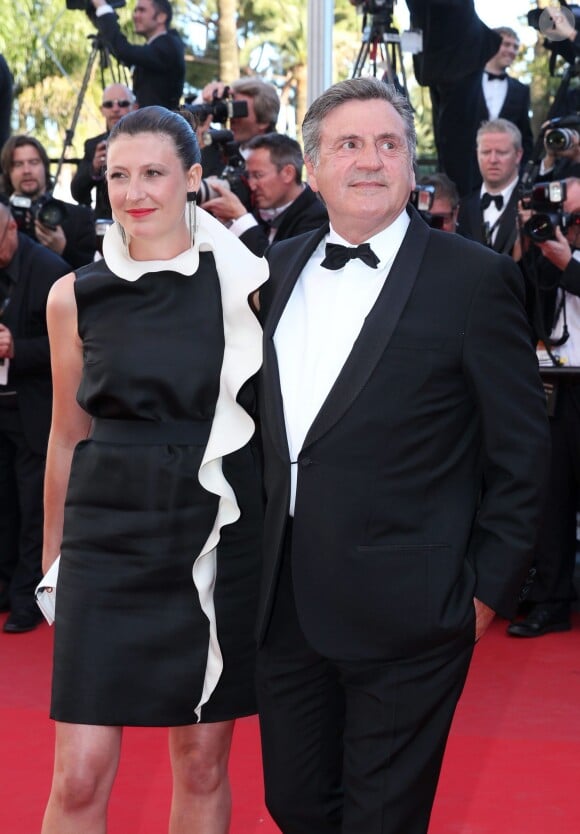 Aude Ambroggi et Daniel Auteuil - Montée des marches du film "La Vénus à la fourrure" lors du 66e festival du film de Cannes. Le 25 mai 2013.