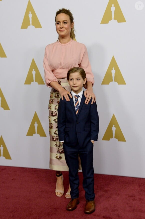 Actors Brie Larson, left, and Jacob Tremblay attend the 88th annual Academy Awards Oscar nominees luncheon at the Beverly Hilton Hotel in Beverly Hills, Los Angeles, CA, USA, on February 8, 2016. Photo by Jim Ruymen/UPI/ABACAPRESS.COM09/02/2016 - Los Angeles