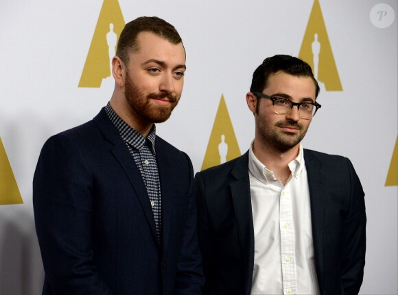 Singer/songwriter Sam Smith and Jimmy Napes attend the 88th annual Academy Awards Oscar nominees luncheon at the Beverly Hilton Hotel in Beverly Hills, Los Angeles, CA, USA, on February 8, 2016. Photo by Jim Ruymen/UPI/ABACAPRESS.COM09/02/2016 - Los Angeles