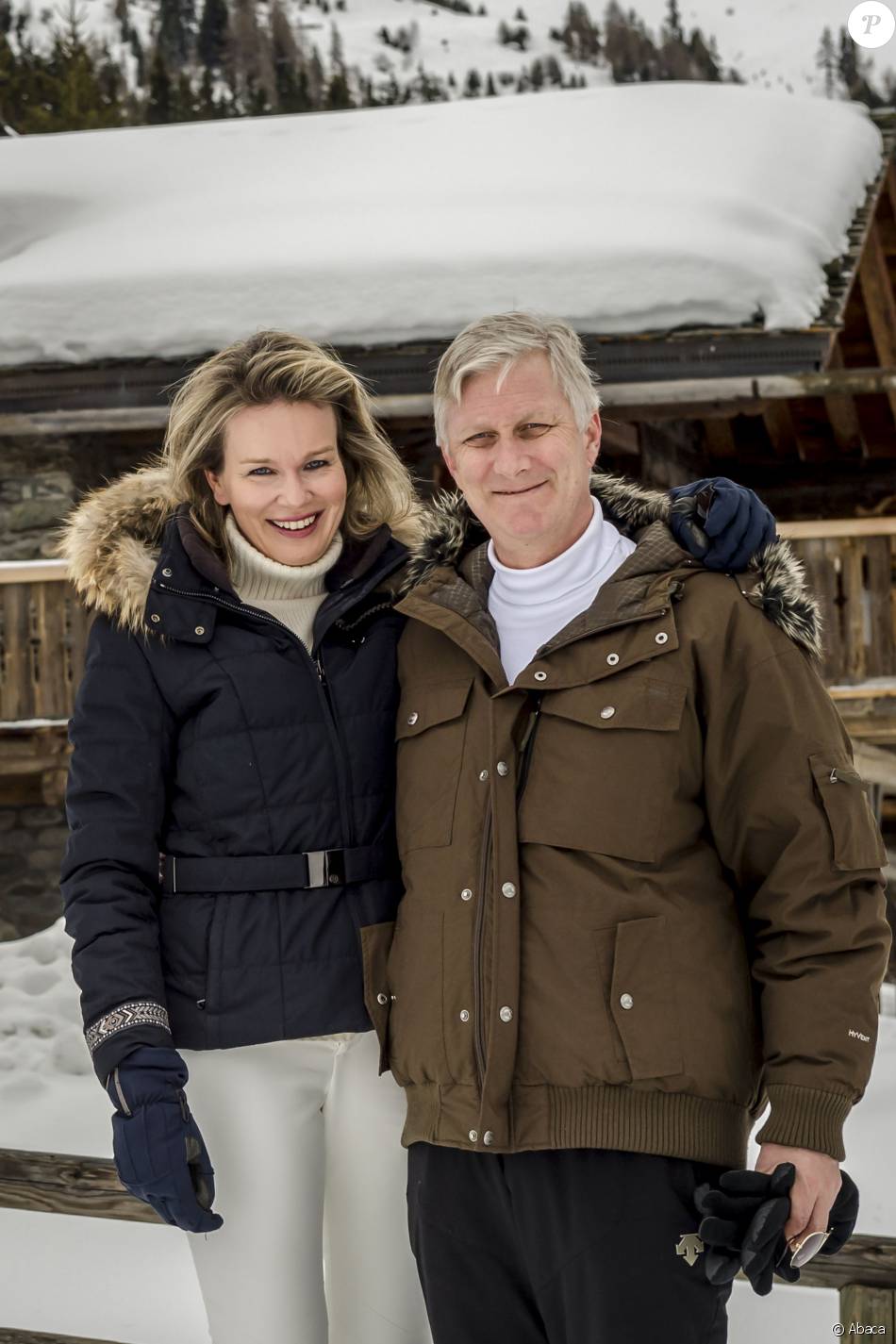  Le roi Philippe et la reine Mathilde de Belgique, en vacances en famille aux sports d&#039;hiver à Verbier (Suisse), avaient convié la presse le 8 février 2016 pour la traditionnelle séance photo. 