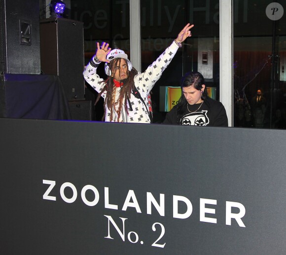 Justin Theroux et Skrillex lors de la première de Zoolander 2 au Alice Tully Hall à New York le 9 février 2016.