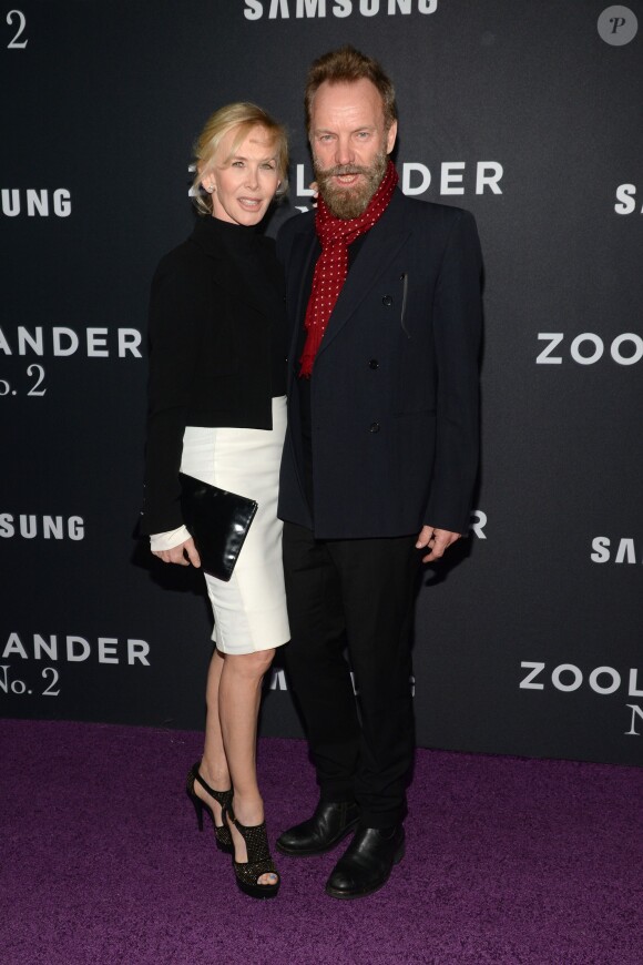 Trudie Styler et Sting lors de la première de Zoolander 2 au Alice Tully Hall à New York le 9 février 2016.