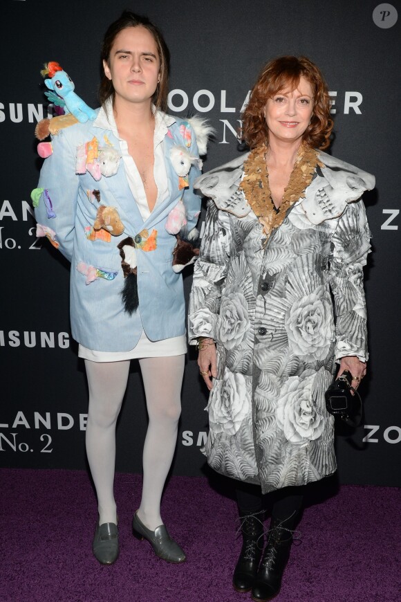Miles Robbins et sa mère Susan Sarandon - Avant-première de Zoolander 2 à New York le 9 février 2016