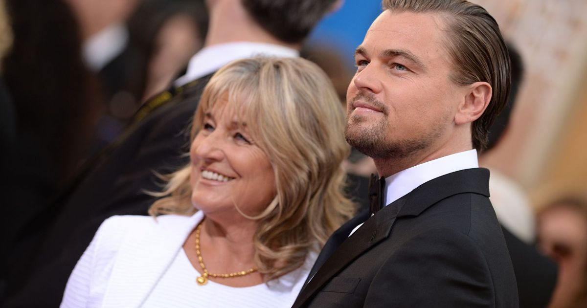 Leonardo DiCaprio et sa mère Irmelin lors des Golden Globes le 12 janvier 2014 à Los Angeles
