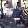Justin Timberlake et Alfonso Ribeiro font un golf, à Los Angeles, le 3 décembre 2008