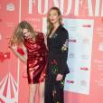 Natalia Vodianova (bijoux Messika), Karlie Kloss - Photocall de la soirée "Fabulous Fund Fair" organisée par l'association "Naked Heart" lors de la Fashion Week à Londres, le 20 février 2016.