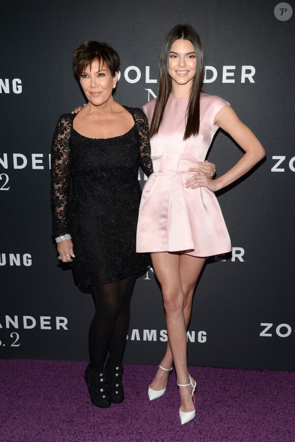 Kris Jenner et Kendall Jenner à l'avant-première de Zoolander 2 à New York. Le 9 février 2016.