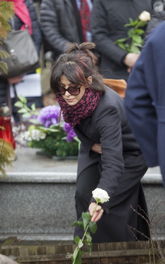 Sophie Marceau assiste aux obsèques de son ex-mari Andrzej Zulawski à Gora Kalwaria, près de Varsovie en Pologne le 22 février 2016. BEW / BESTIMAGE