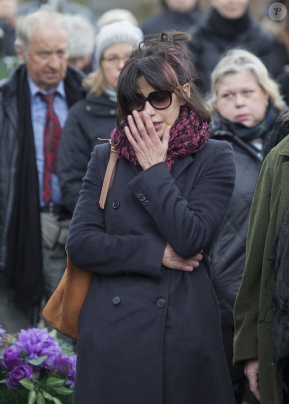 Sophie Marceau assiste aux obsèques de son ex-mari Andrzej Zulawski à Gora Kalwaria, près de Varsovie en Pologne le 22 février 2016. BEW / BESTIMAGE