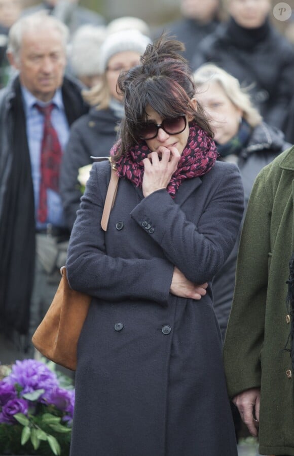 Sophie Marceau émue aux obsèques de son ex-mari Andrzej Zulawski à Gora Kalwaria, près de Varsovie en Pologne le 22 février 2016. BEW / BESTIMAGE